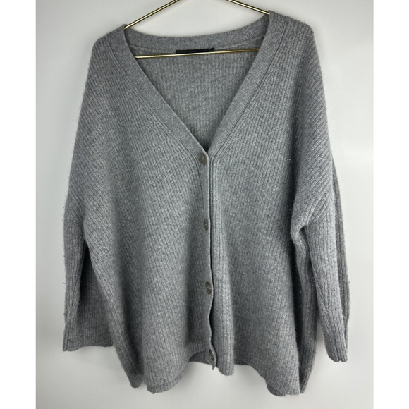 Jenni Kayne Cashmere Cocoon Cardigan Heather Grey Women’s Plus Size 1X Oversized - Picture 2 of 16